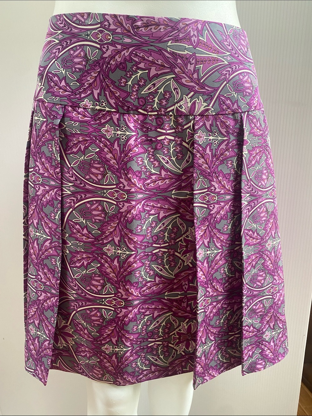 Banana Republic Purple Paisley A-Line Skirt